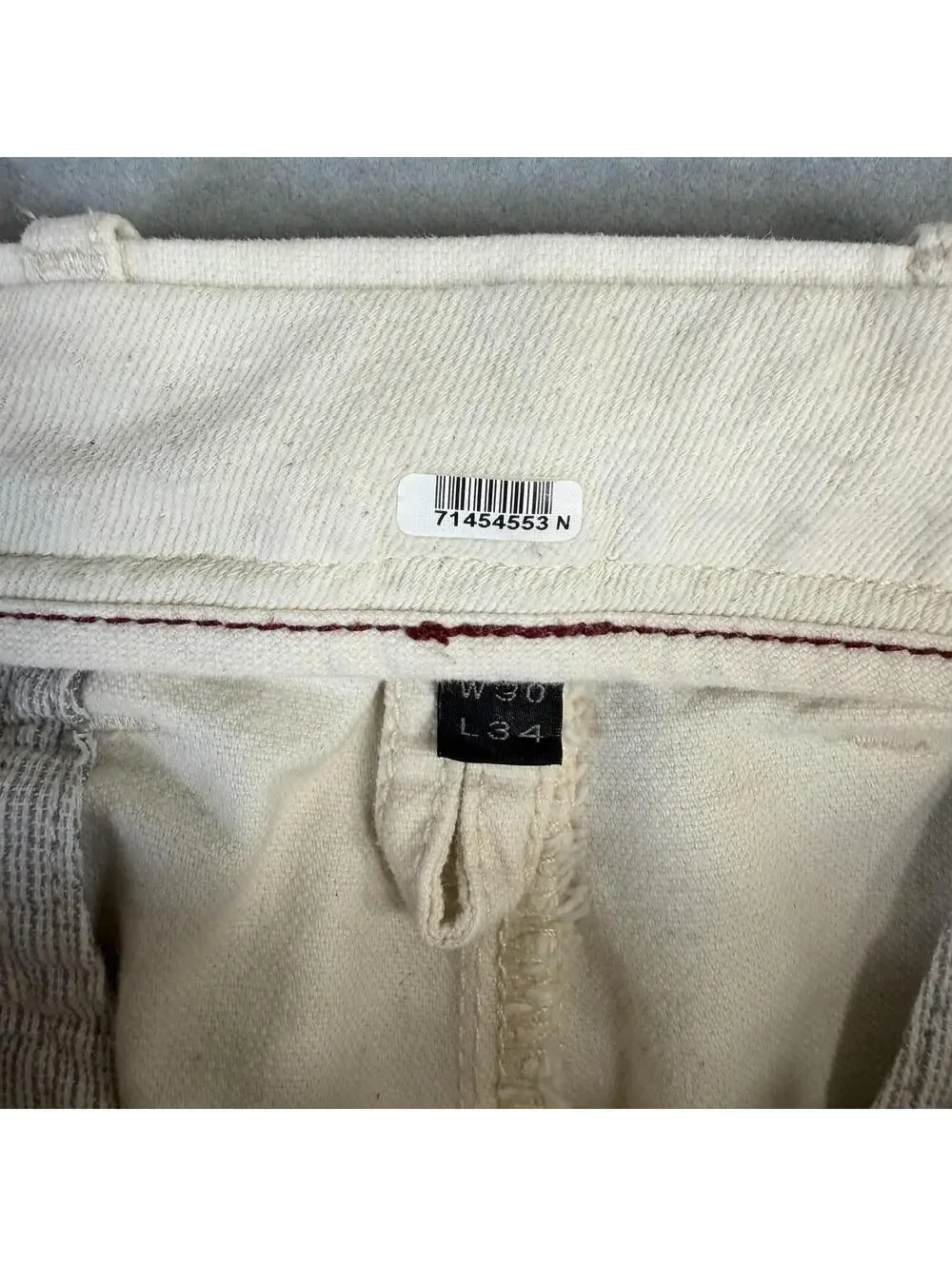 J.Crew 484 Chino Pants Mens 30x34 Soft White Eggshell Slim Straight Leg Cotton